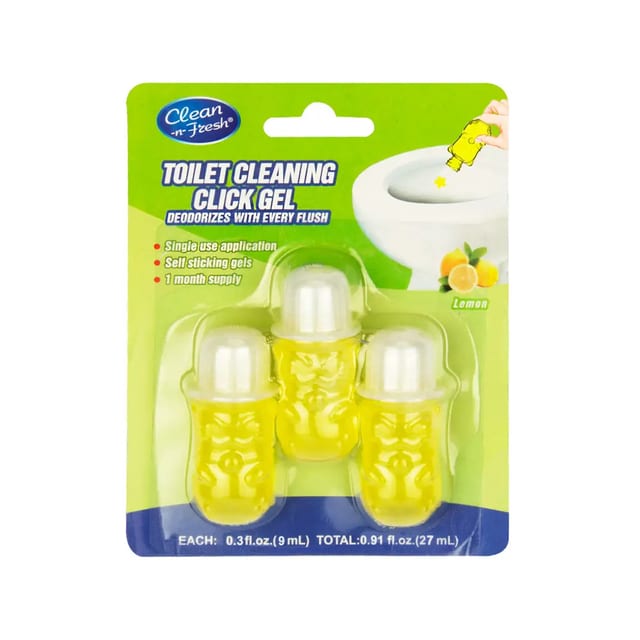 Toilet Cleaning Click Gel Lemon (3 Pack)