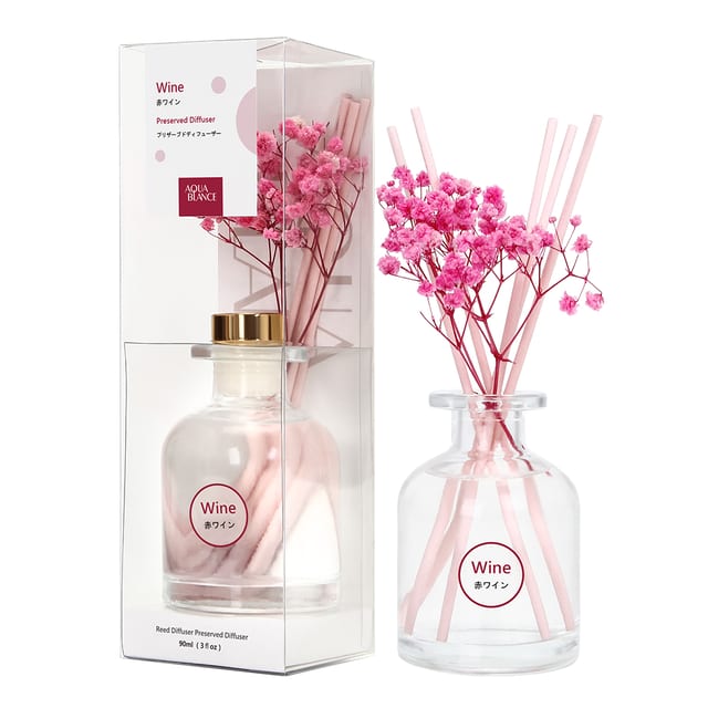 Wine Preserved Aroma Diffuser Set with Babys Breath 90ml