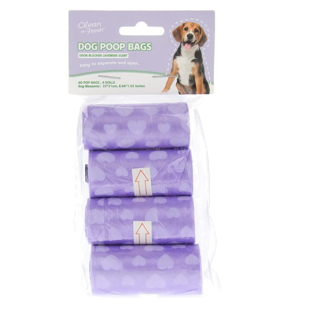 Poop Bags Purple 4 Rolls